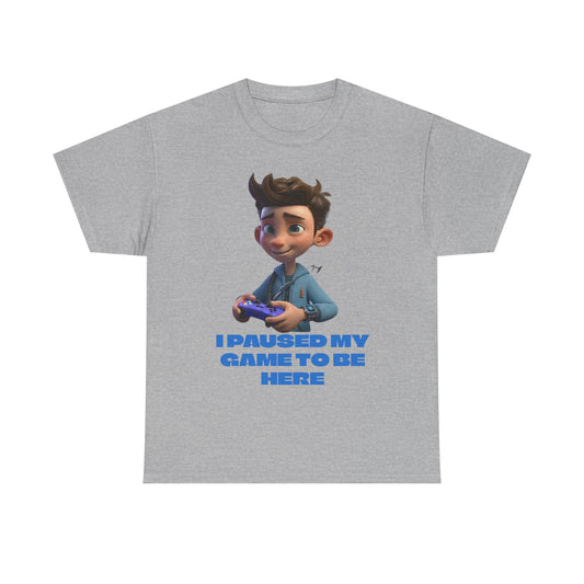 Gamer Kid T-Shirt – "I Paused My Game to Be Here" Graphic Tee