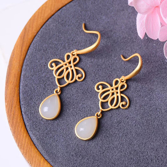 Chinese Knot Water Drop Classic Elegant Earrings For Women