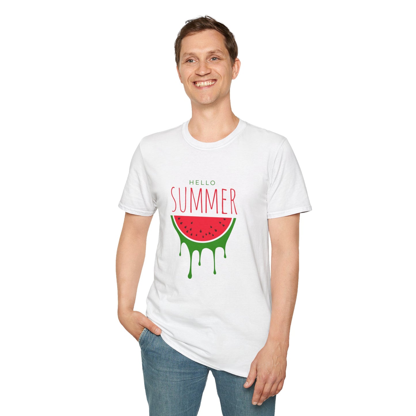 Summer Watermelon T-Shirt — "Hello Summer" Graphic Tee