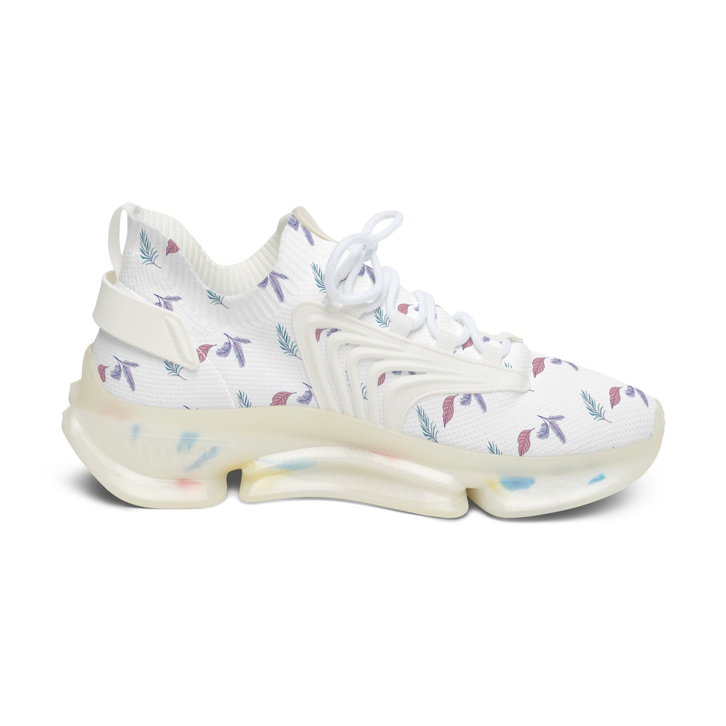 Floral Mesh Sneakers for Women — Lightweight Breathable Lace-Up Shoes