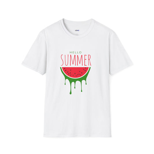Summer Watermelon T-Shirt — "Hello Summer" Graphic Tee