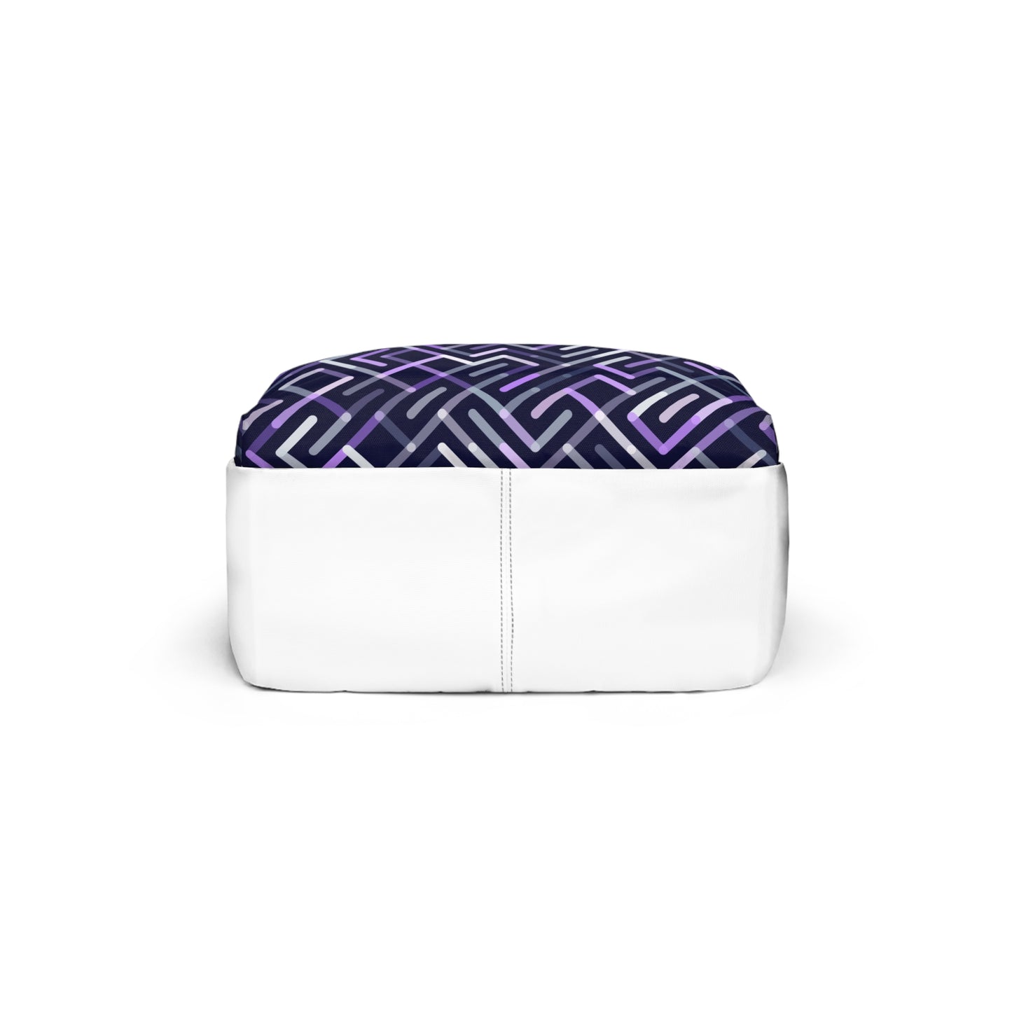 Geometric Purple Maze Backpack — Modern Patterned Daypack