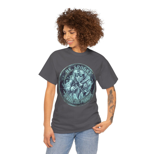 Be Spooky T-Shirt — 'Beware the Phantom' Ghost Mask Halloween Tee