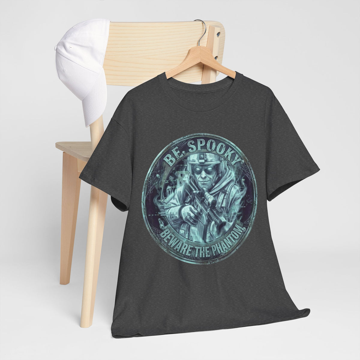 Be Spooky T-Shirt — 'Beware the Phantom' Ghost Mask Halloween Tee