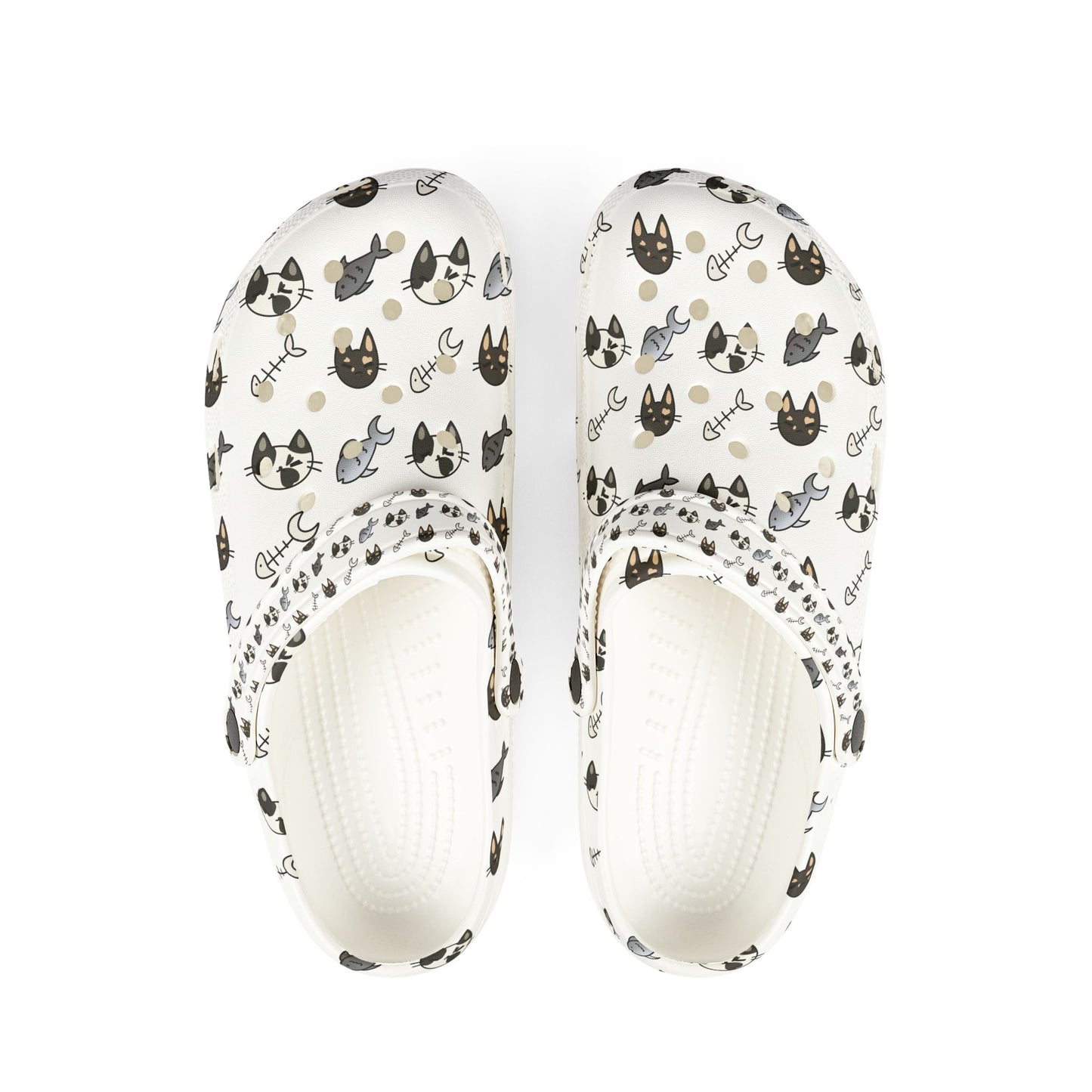 Cat Pattern EVA Foam Clogs — Lightweight Slip-On Garden Shoes