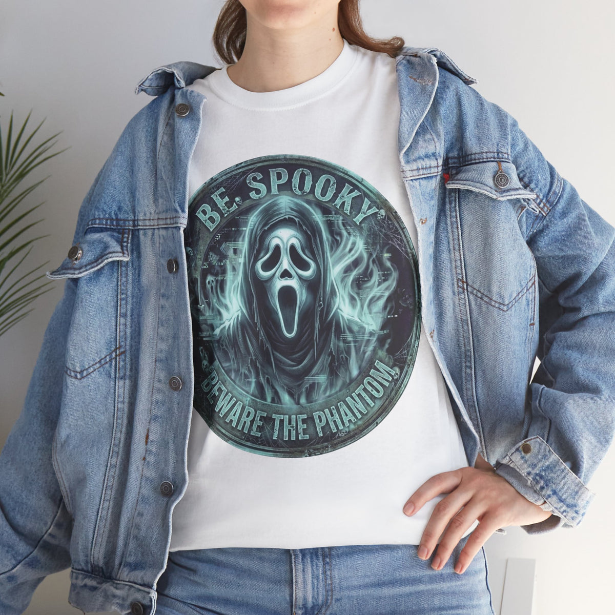 Be Spooky 'Beware the Phantom' Graphic Tee — Halloween Ghost Mask Shirt