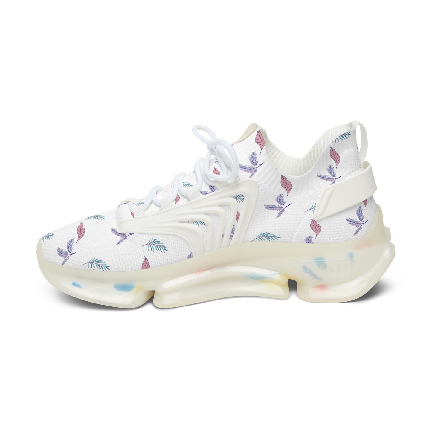 Floral Mesh Sneakers for Women — Lightweight Breathable Lace-Up Shoes