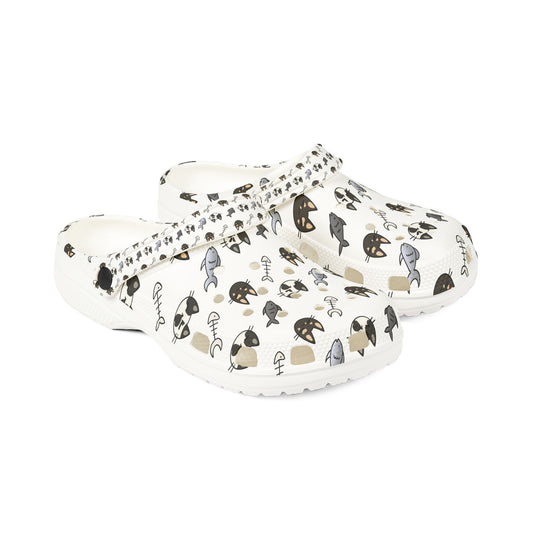 Cat Pattern EVA Foam Clogs — Lightweight Slip-On Garden Shoes