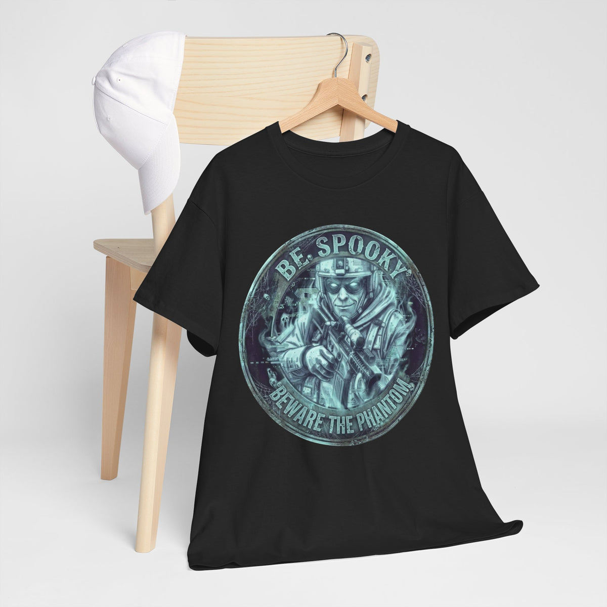 Be Spooky T-Shirt — 'Beware the Phantom' Ghost Mask Halloween Tee