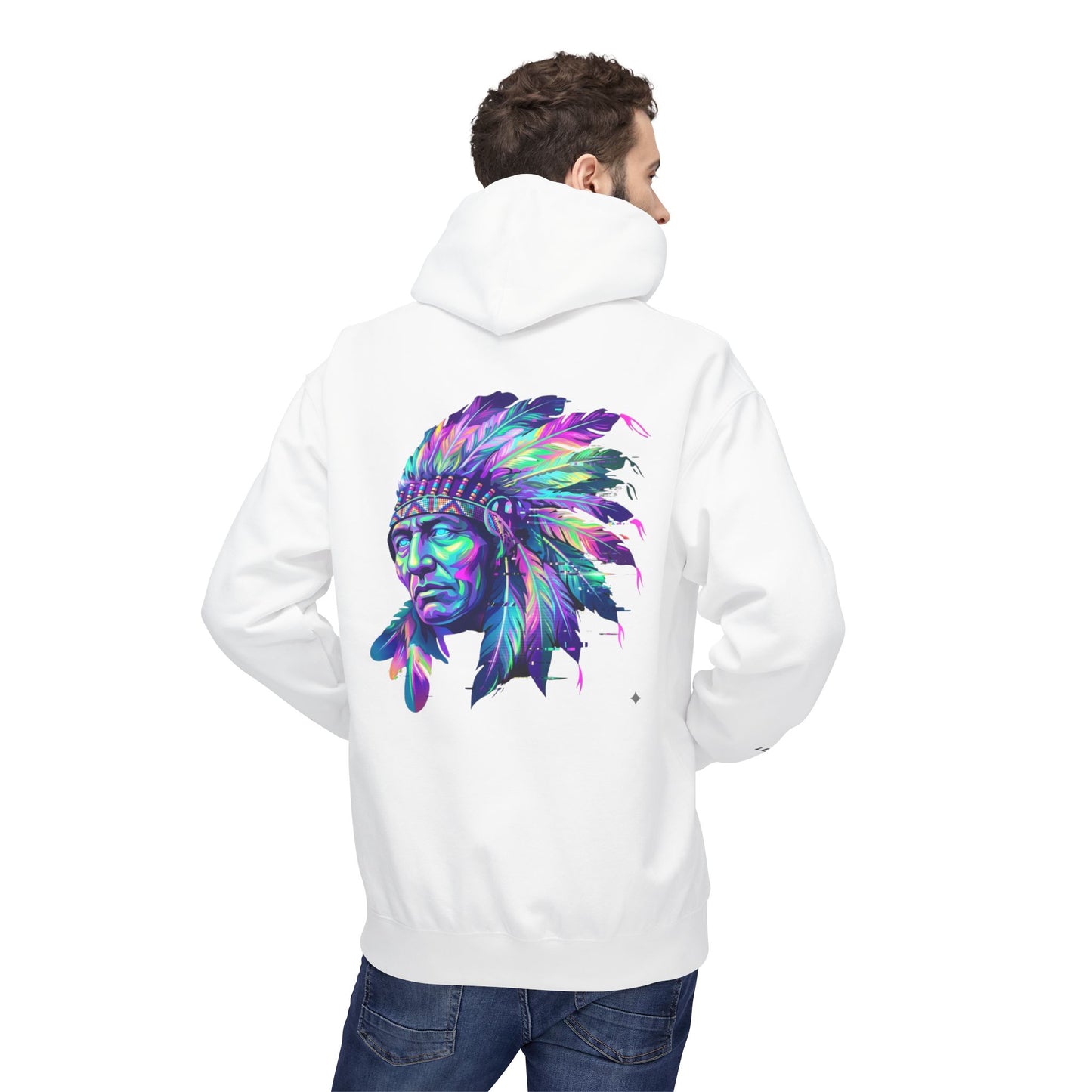 Native Spirit Hoodie — Colorful Watercolor Headdress Tribal Art Sweatshirt