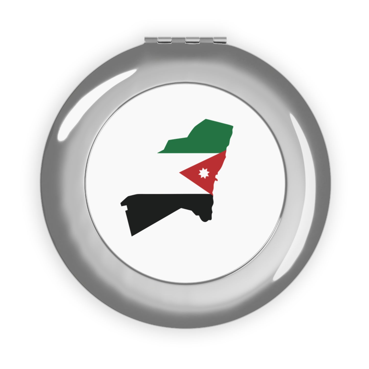 Jordan Flag Compact Travel Mirror — Foldable Pocket Mirror with Jordan Map Design