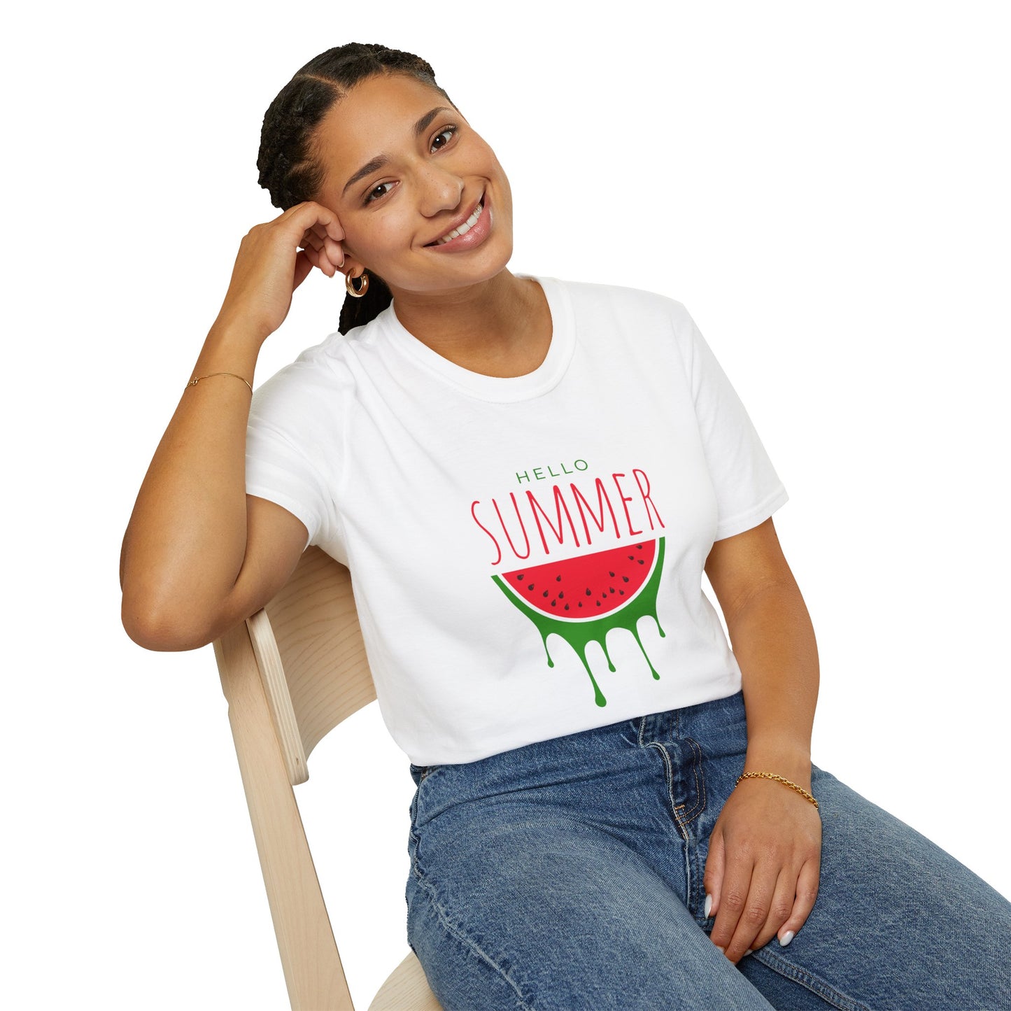 Summer Watermelon T-Shirt — "Hello Summer" Graphic Tee