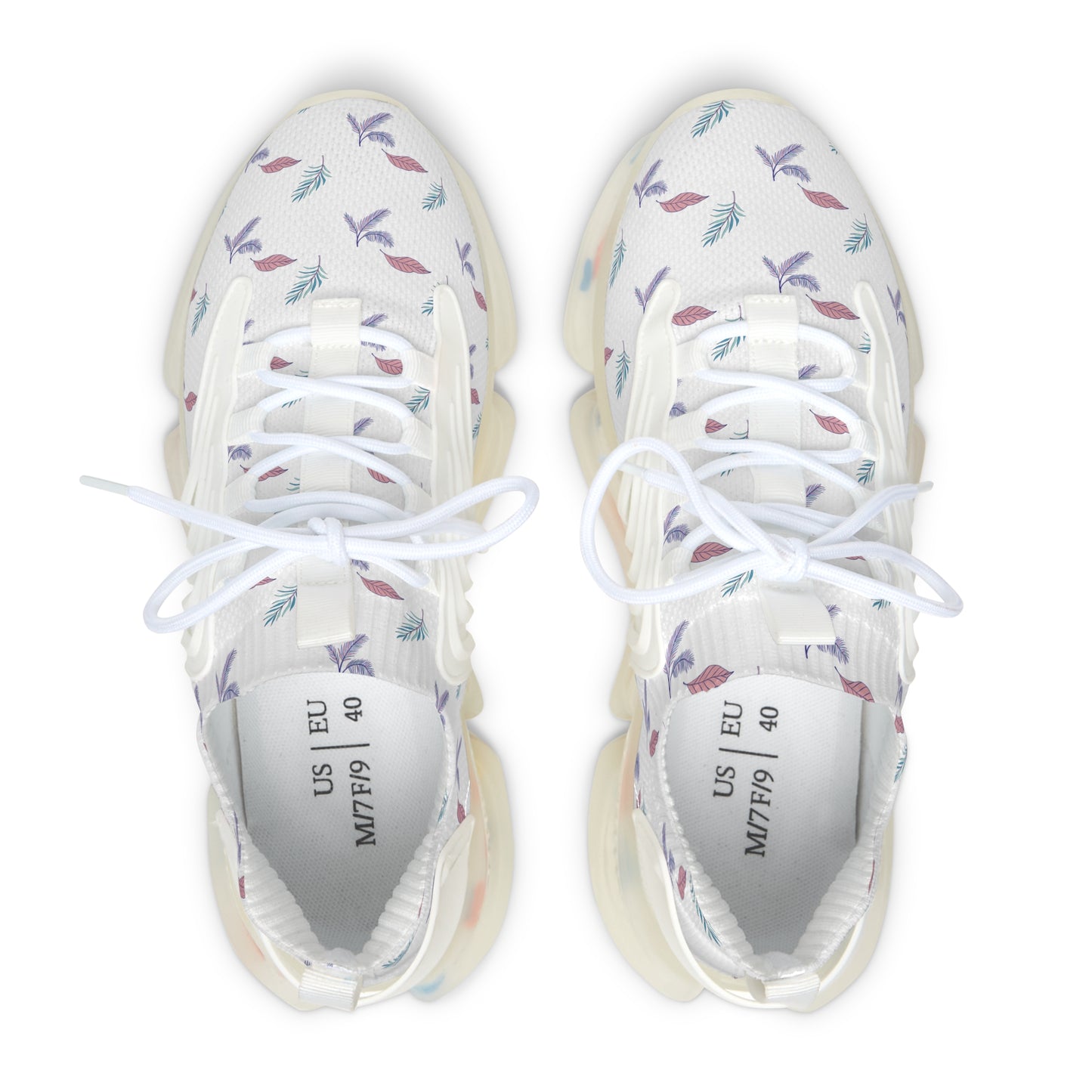 Floral Mesh Sneakers for Women — Lightweight Breathable Lace-Up Shoes