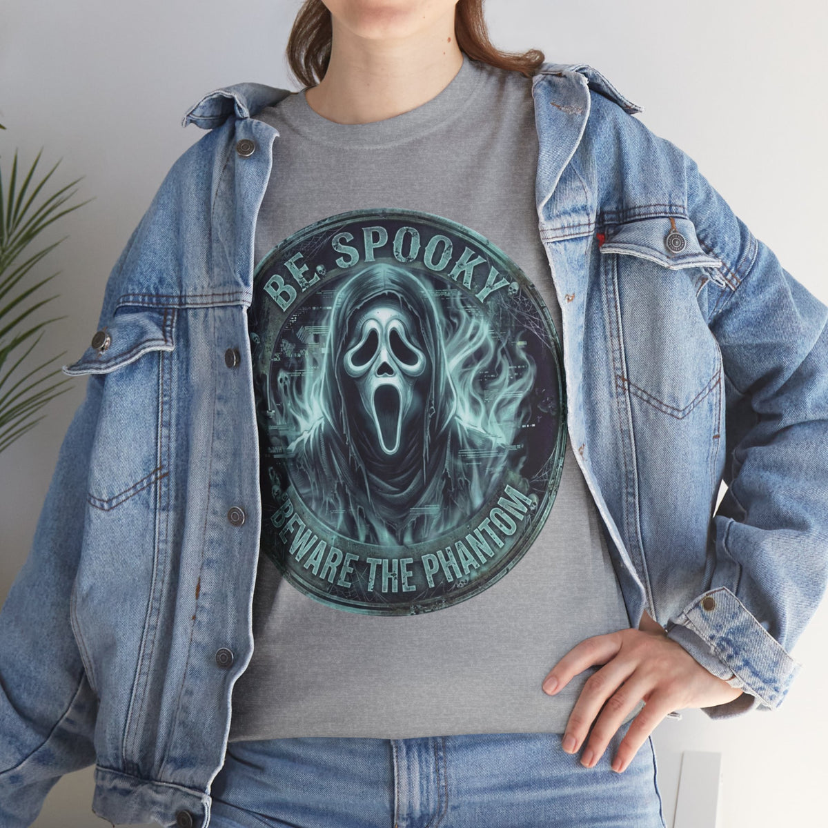 Be Spooky 'Beware the Phantom' Graphic Tee — Halloween Ghost Mask Shirt