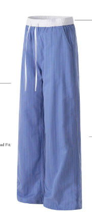 Contrast-color Patchwork Drawstring Elastic Waist Loose Straight-leg Floor-length Sweatpants