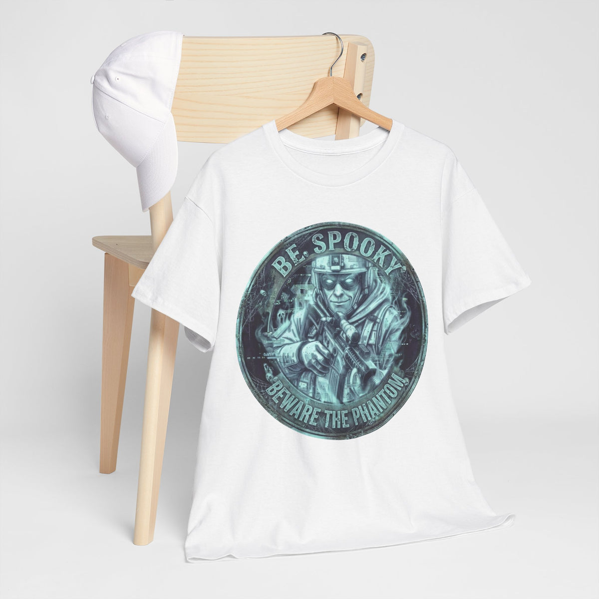 Be Spooky T-Shirt — 'Beware the Phantom' Ghost Mask Halloween Tee