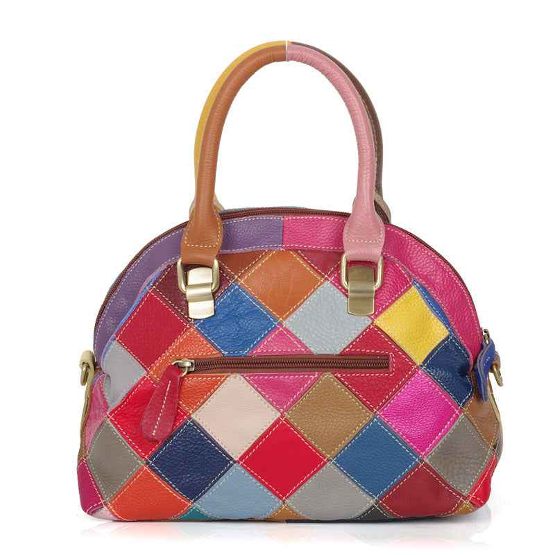 Casual denim leather shoulder bag