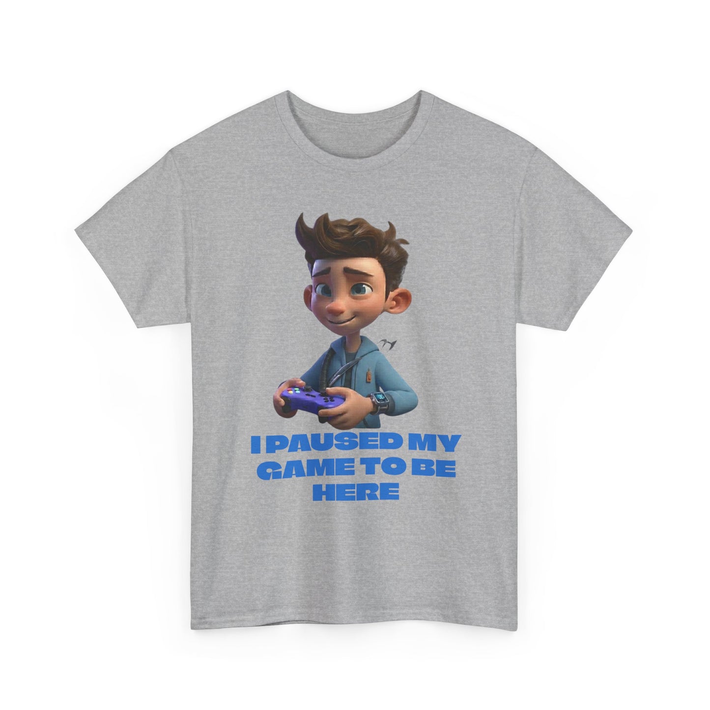 T-shirt enfant Gamer – T-shirt imprimé "J'ai mis mon jeu en pause pour être ici"