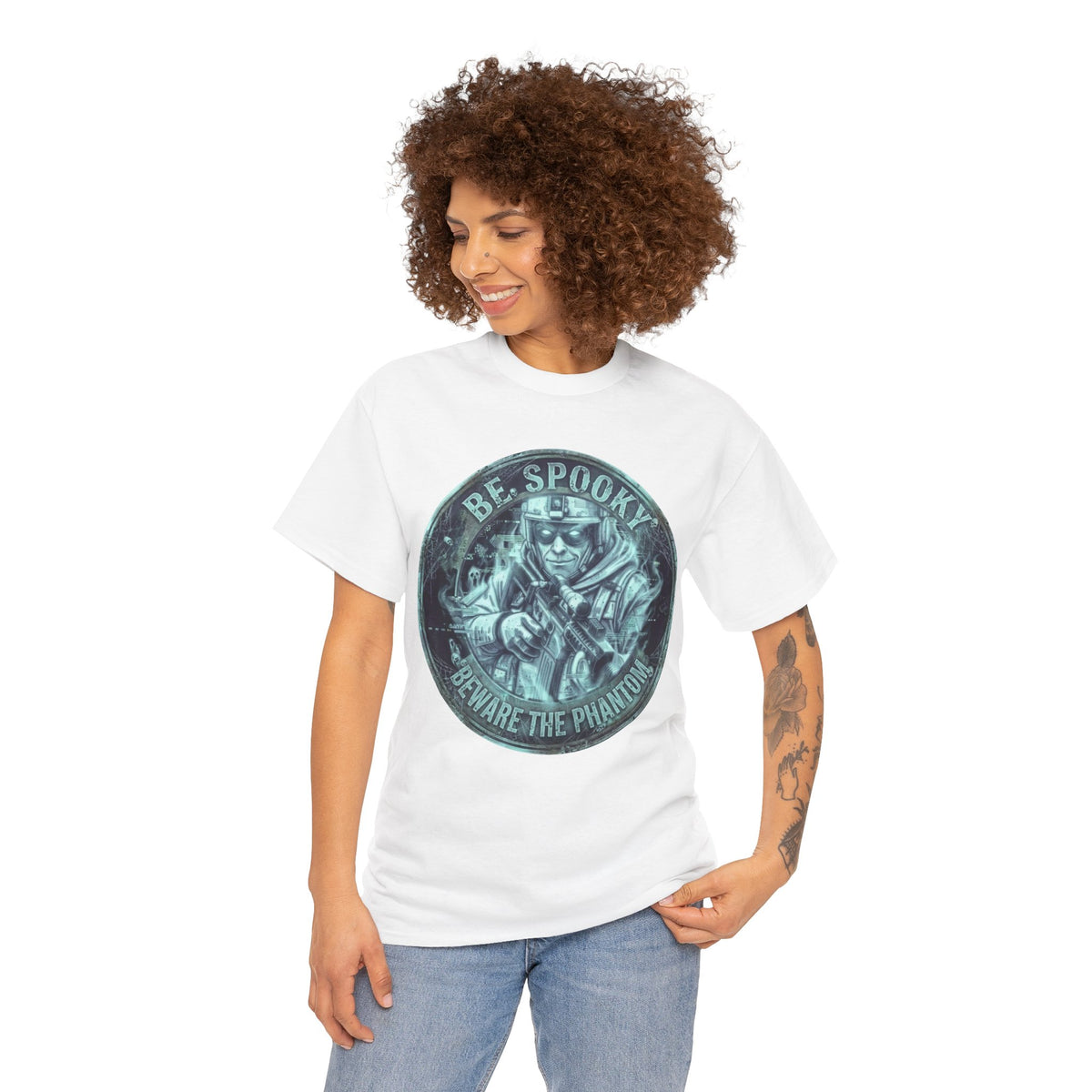 Be Spooky T-Shirt — 'Beware the Phantom' Ghost Mask Halloween Tee