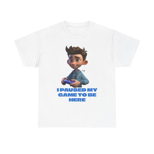 Gamer Kid T-Shirt – "I Paused My Game to Be Here" Graphic Tee