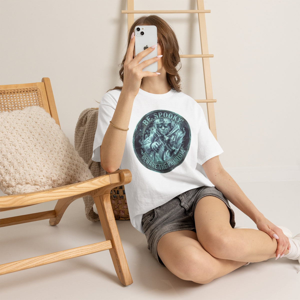 Be Spooky T-Shirt — 'Beware the Phantom' Ghost Mask Halloween Tee