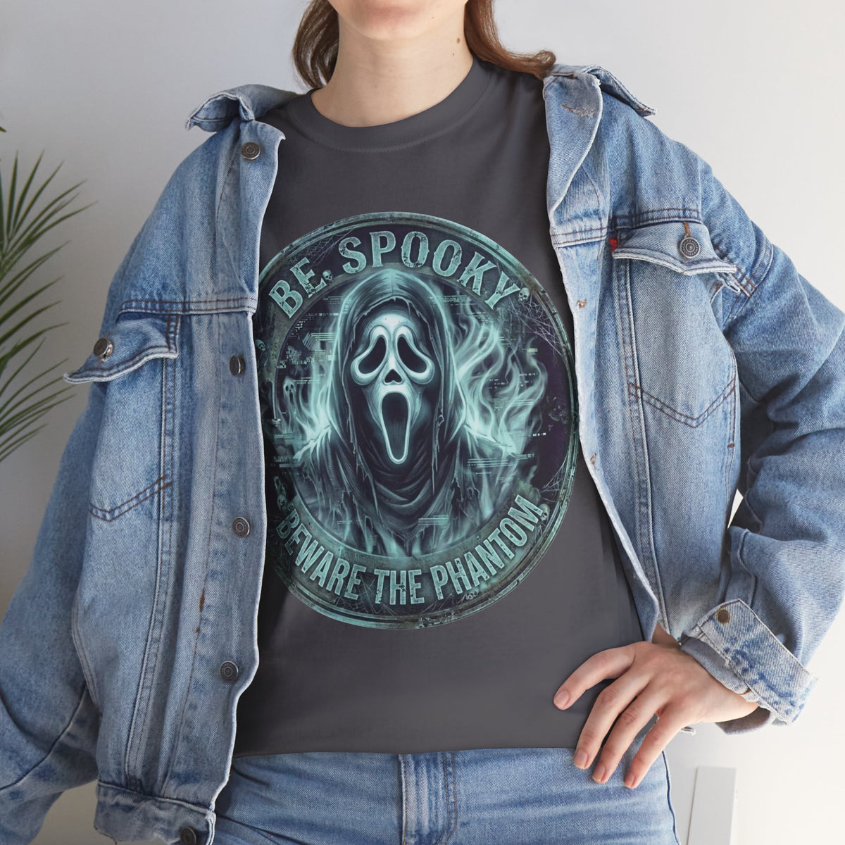 Be Spooky 'Beware the Phantom' Graphic Tee — Halloween Ghost Mask Shirt