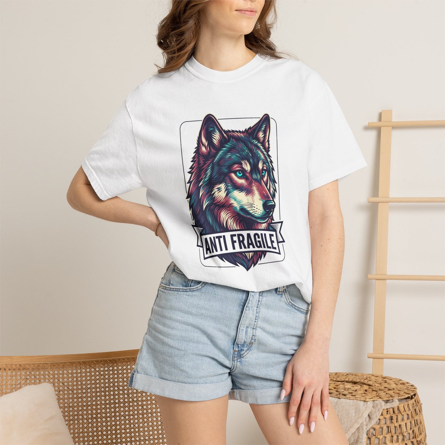 Anti Fragile Wolf T-Shirt — Bold Graphic Tribal Wolf Tee