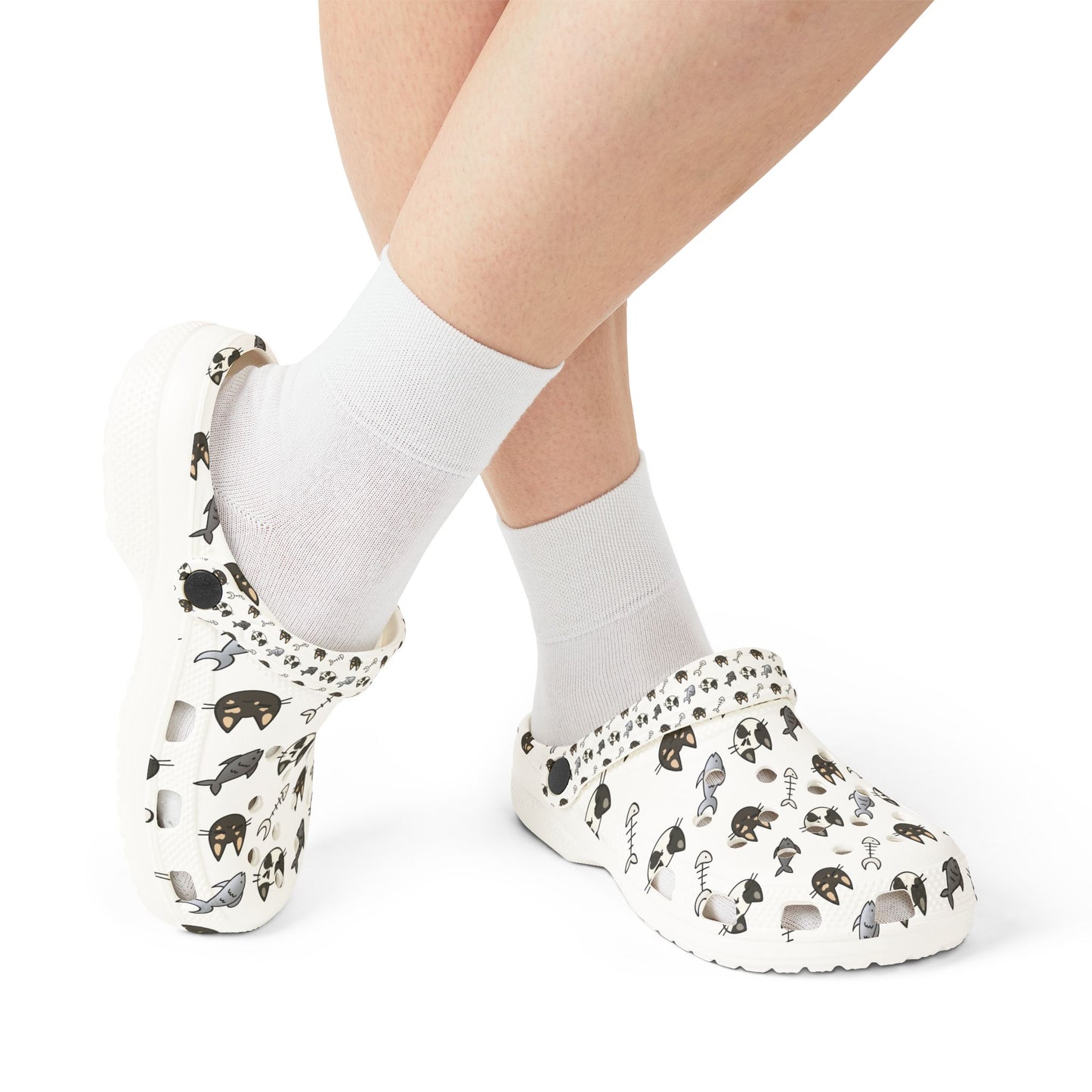 Cat Pattern EVA Foam Clogs — Lightweight Slip-On Garden Shoes