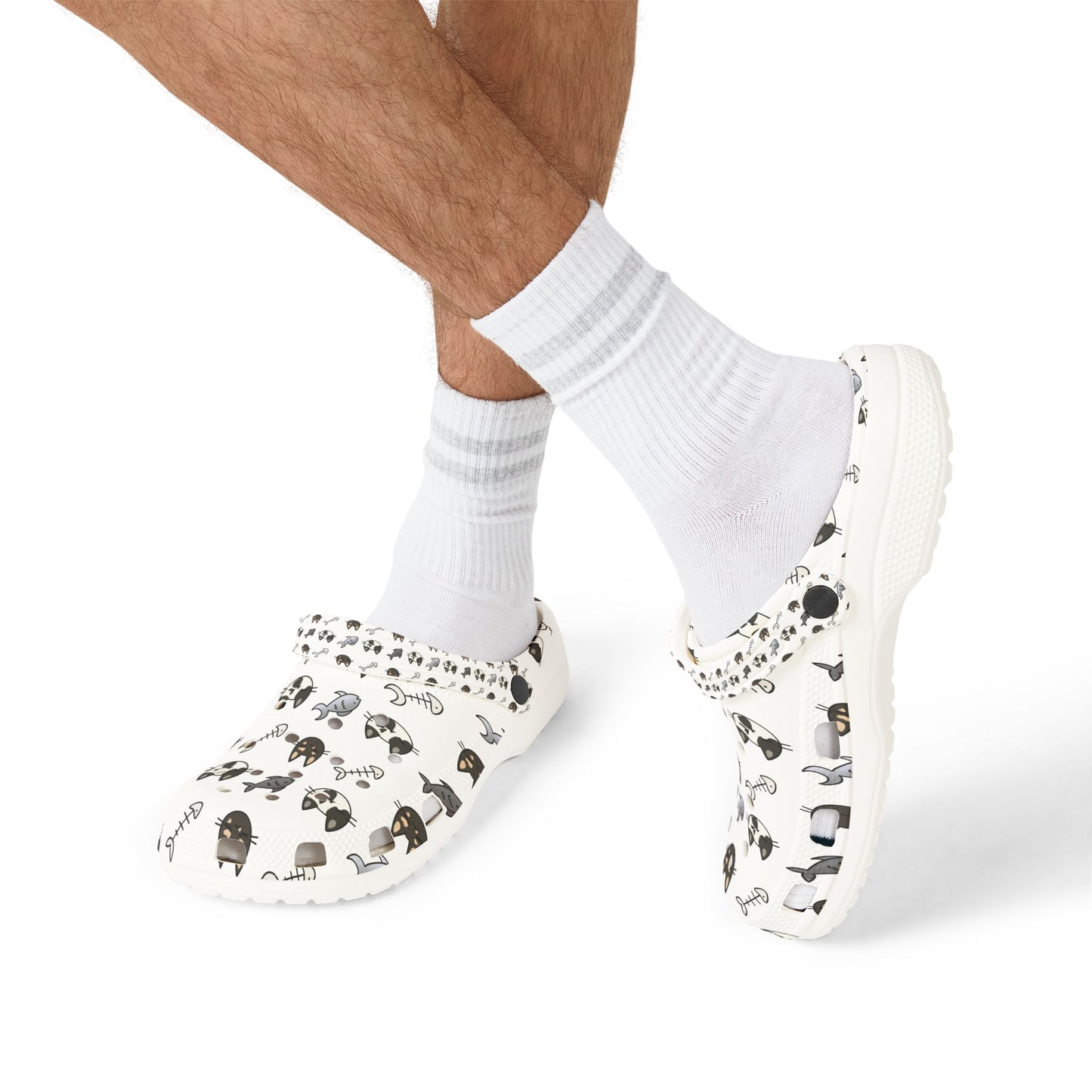 Cat Pattern EVA Foam Clogs — Lightweight Slip-On Garden Shoes
