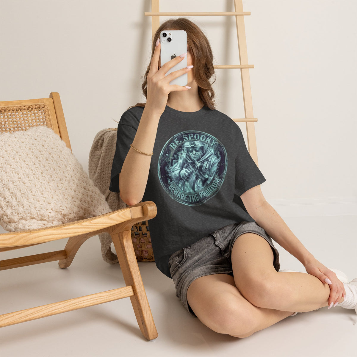 Be Spooky T-Shirt — 'Beware the Phantom' Ghost Mask Halloween Tee