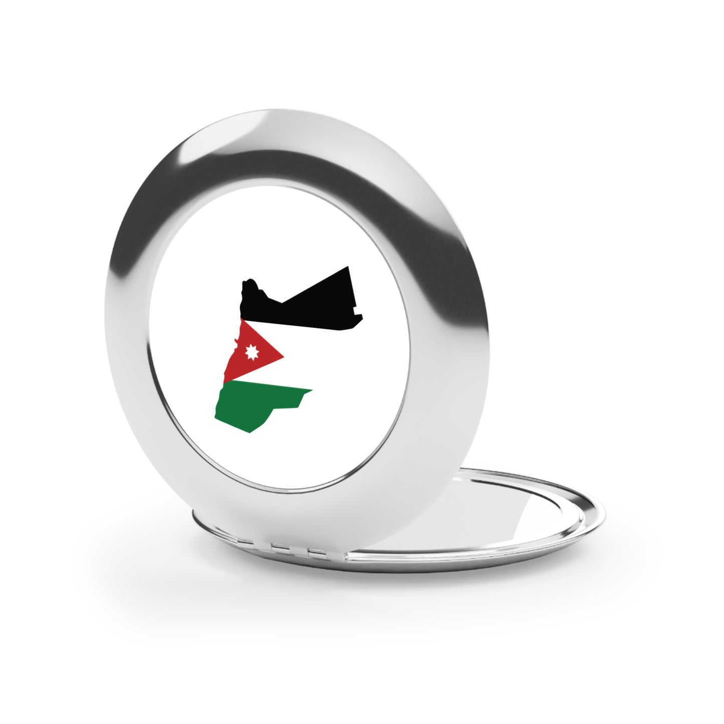 Jordan Flag Compact Travel Mirror — Foldable Pocket Mirror with Jordan Map Design