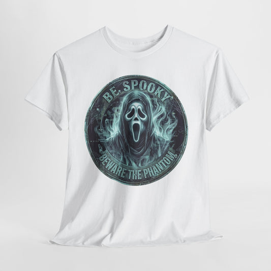 Be Spooky 'Beware the Phantom' Graphic Tee — Halloween Ghost Mask Shirt