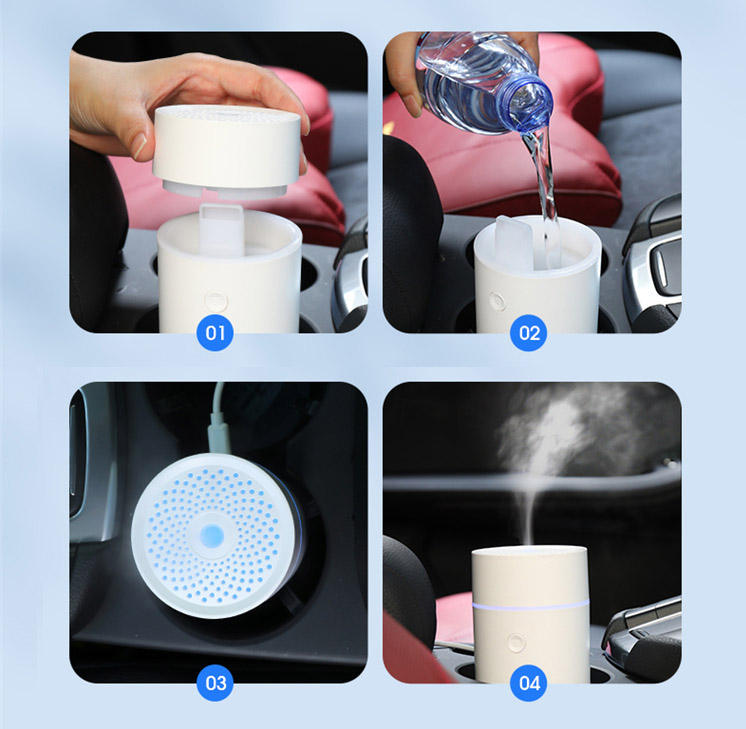 Car Diffuser Aroma Ultrasonic Water Mist Humidifier Lighting Oils Diffuser Car Aroma Diffuser Humidifier