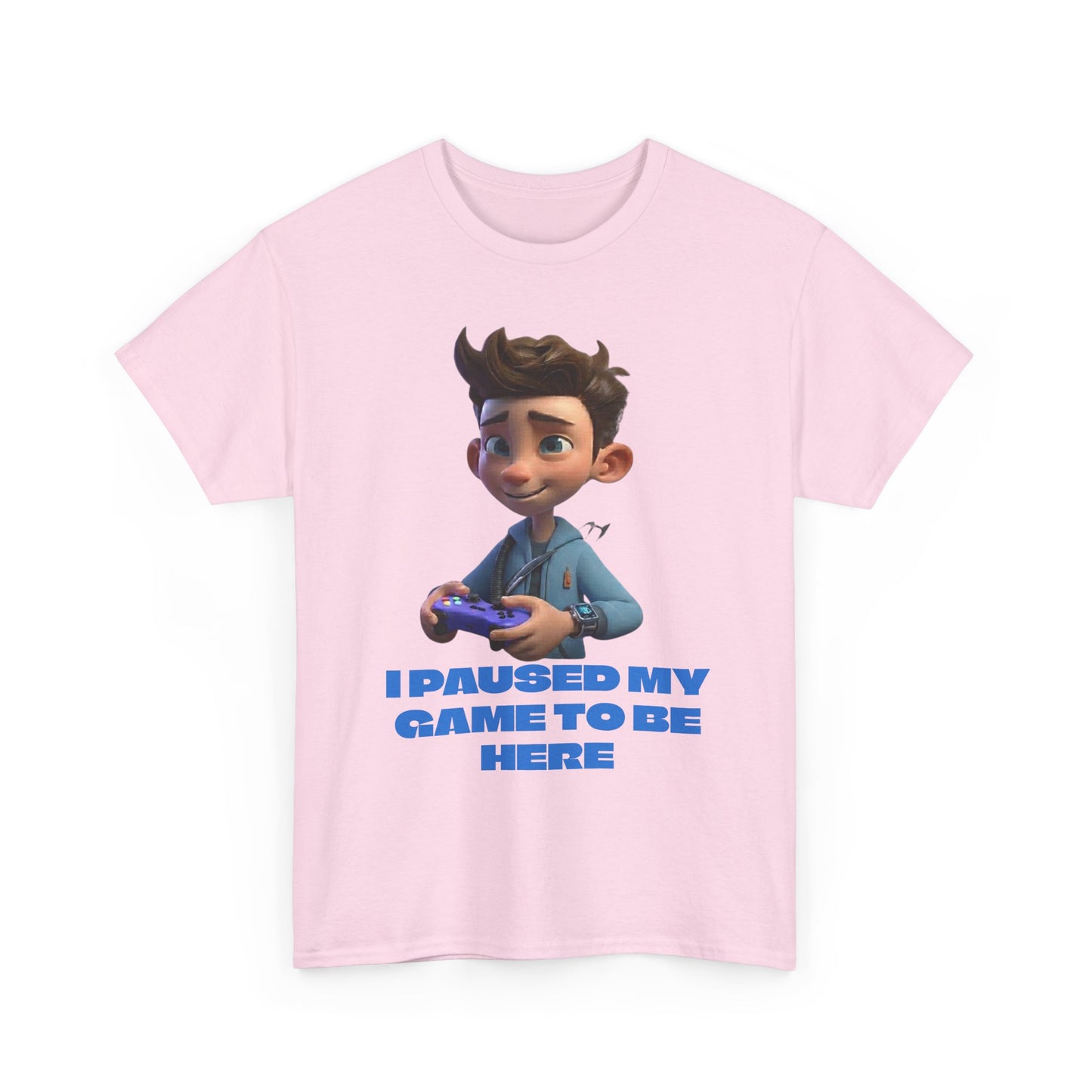 T-shirt enfant Gamer – T-shirt imprimé "J'ai mis mon jeu en pause pour être ici"