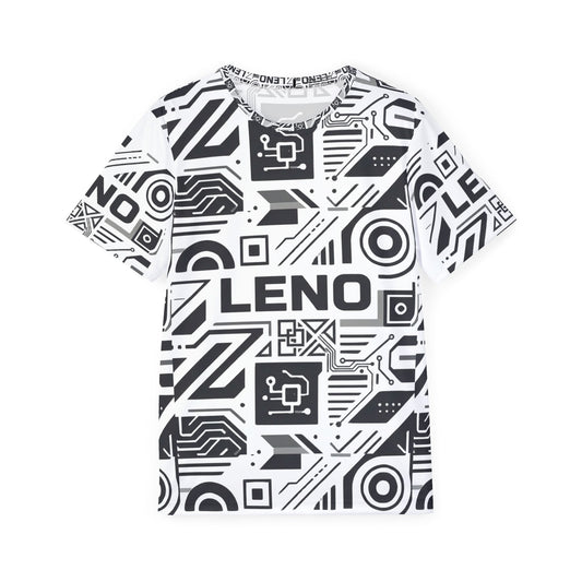 Men's Graphic Sports Jersey — Black & White Geometric LENO All-Over Print