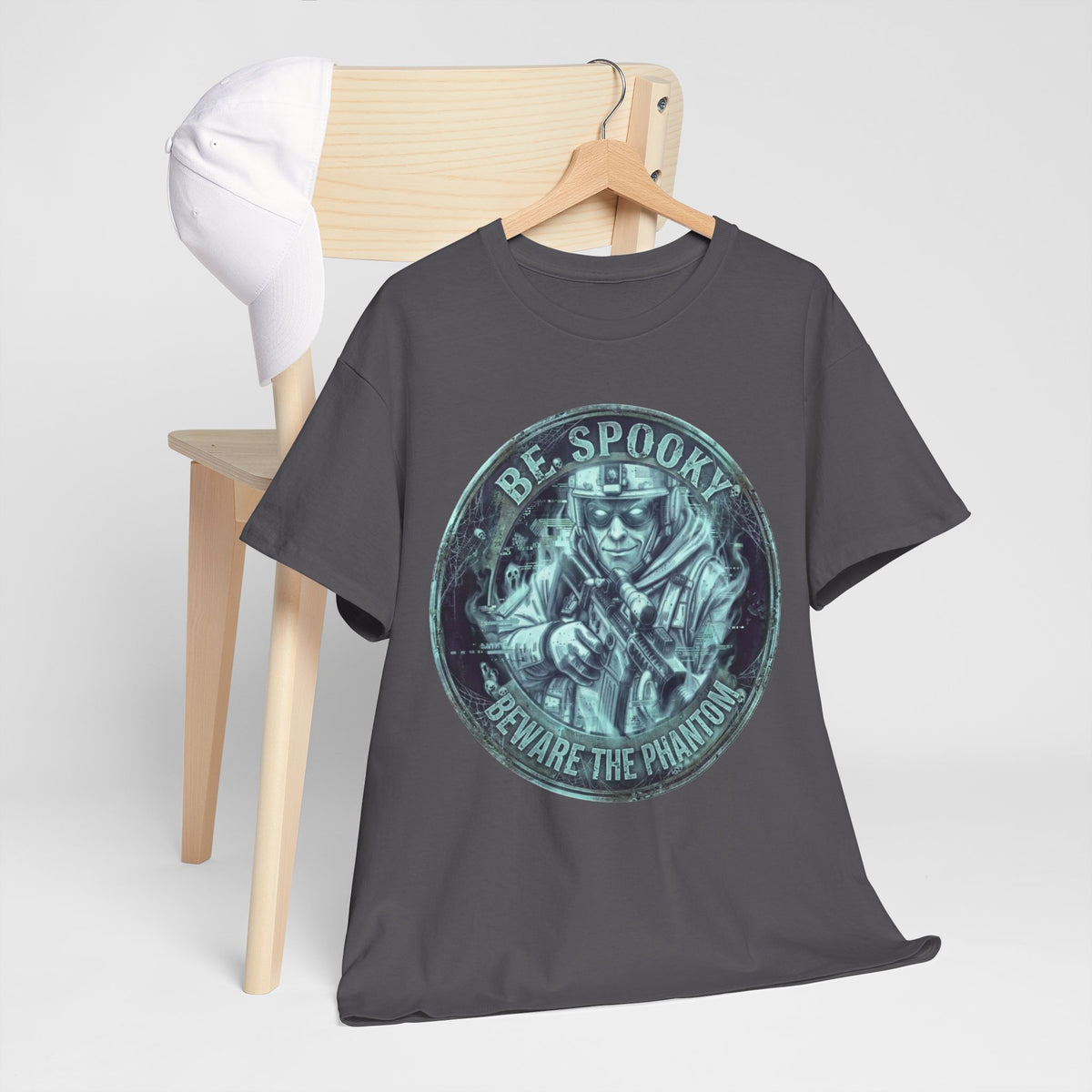 Be Spooky T-Shirt — 'Beware the Phantom' Ghost Mask Halloween Tee