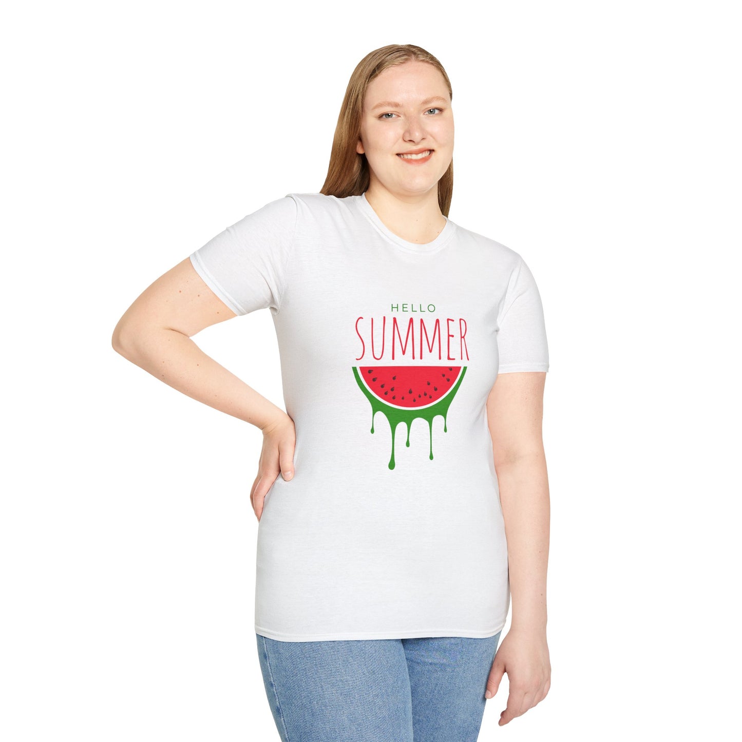 Summer Watermelon T-Shirt — "Hello Summer" Graphic Tee