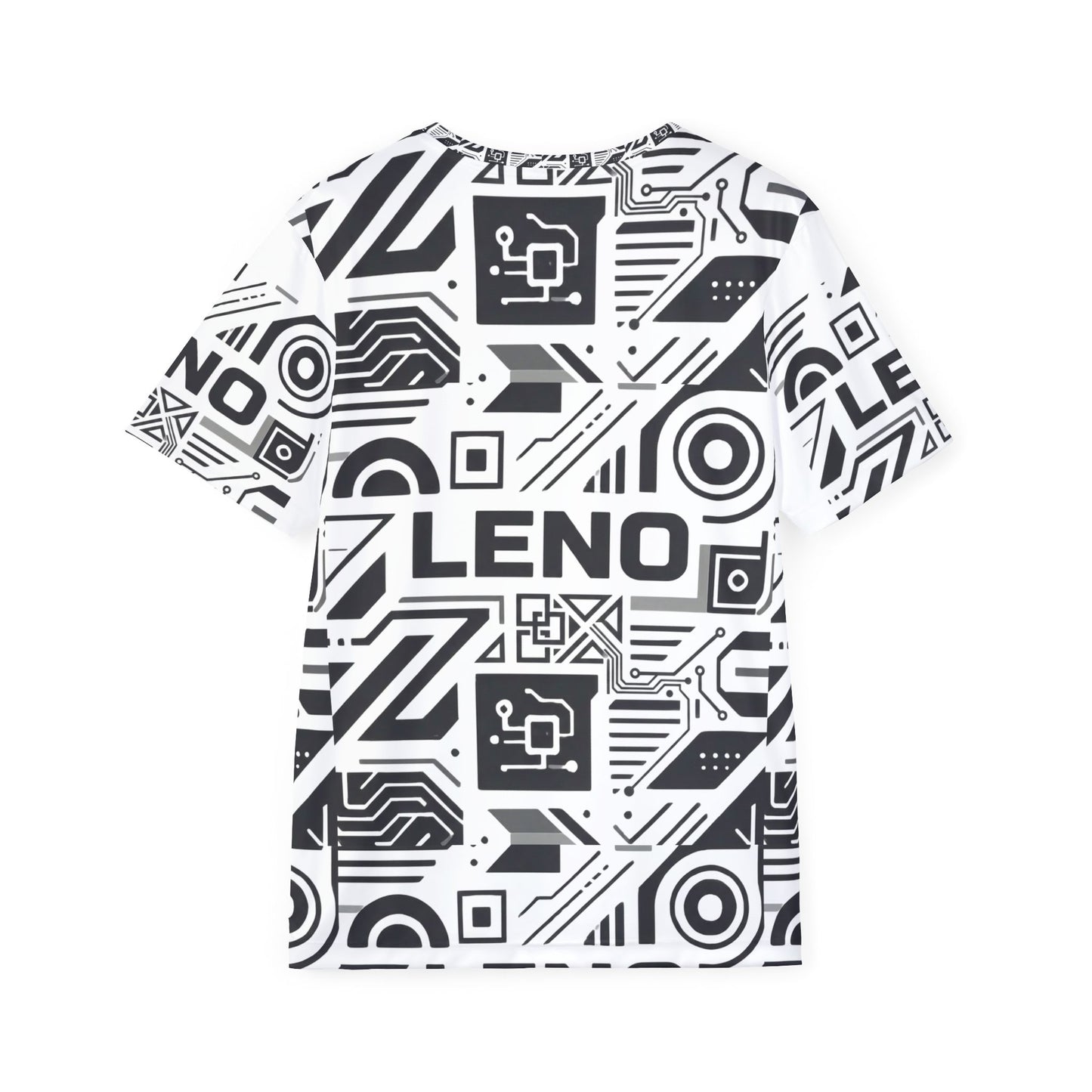 Men's Graphic Sports Jersey — Black & White Geometric LENO All-Over Print