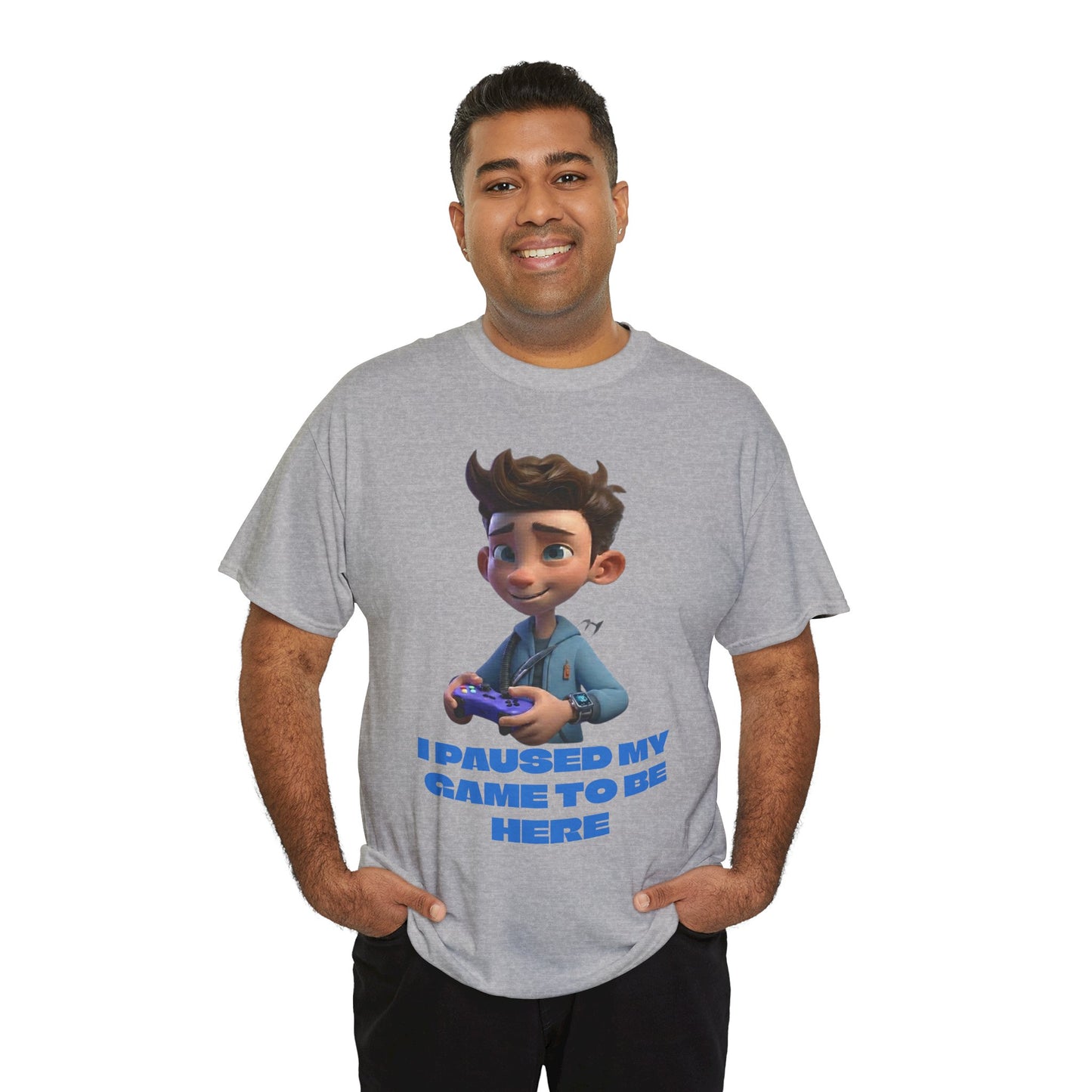 T-shirt enfant Gamer – T-shirt imprimé "J'ai mis mon jeu en pause pour être ici"