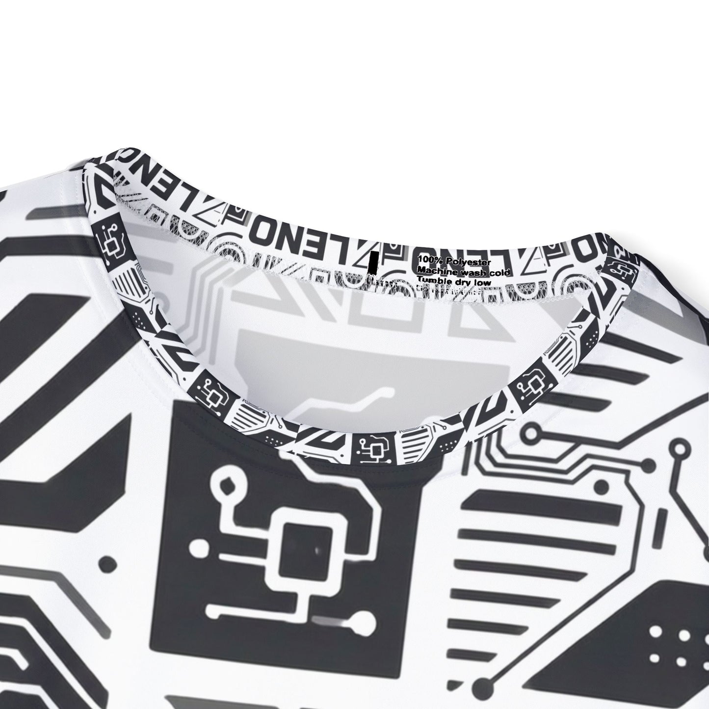Men's Graphic Sports Jersey — Black & White Geometric LENO All-Over Print