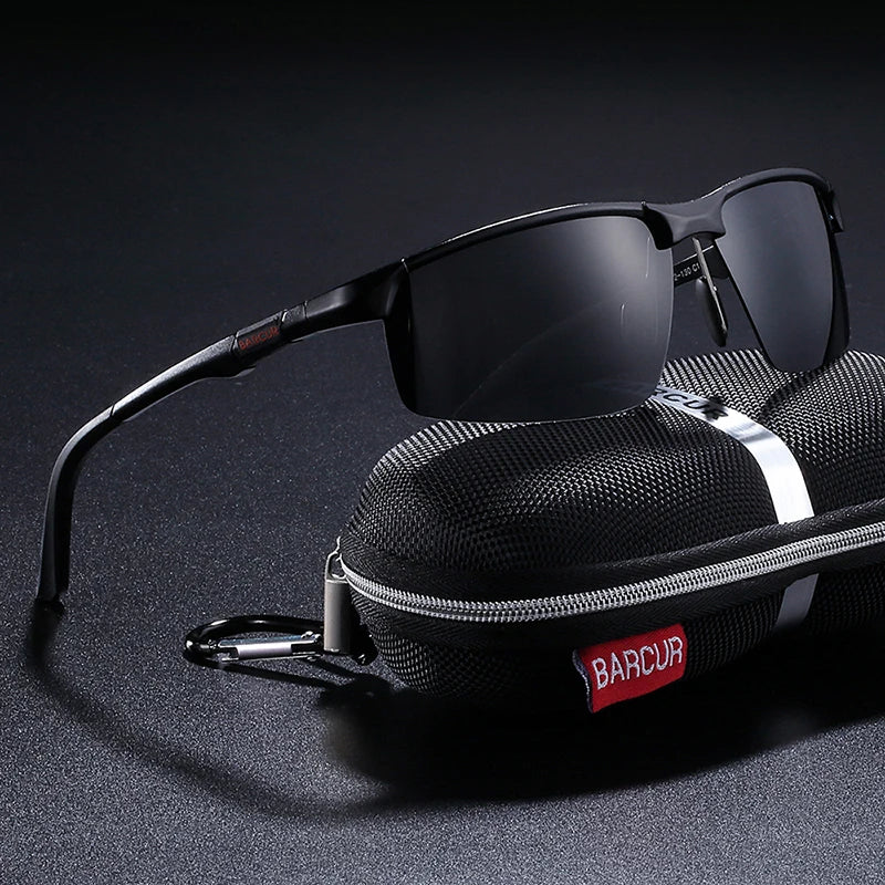 BARCUR Aluminium Magnisium Sport Sunglasses Polarized Light Weight Driving Glases Men Women