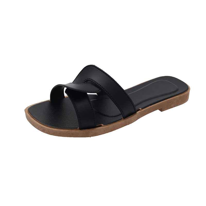 New Style Slippers for Women Summer Outer Wear K-Style Ins Popular Shrimp Skin Fashion Slippers Aliexpress Amazon Wholesale