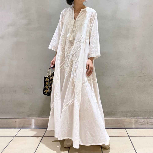 In Stock! Vintage Style A-Line Skirt for Women, 2026 Summer New Japanese Style Ladylike Loose Lace-Up Dress for Women