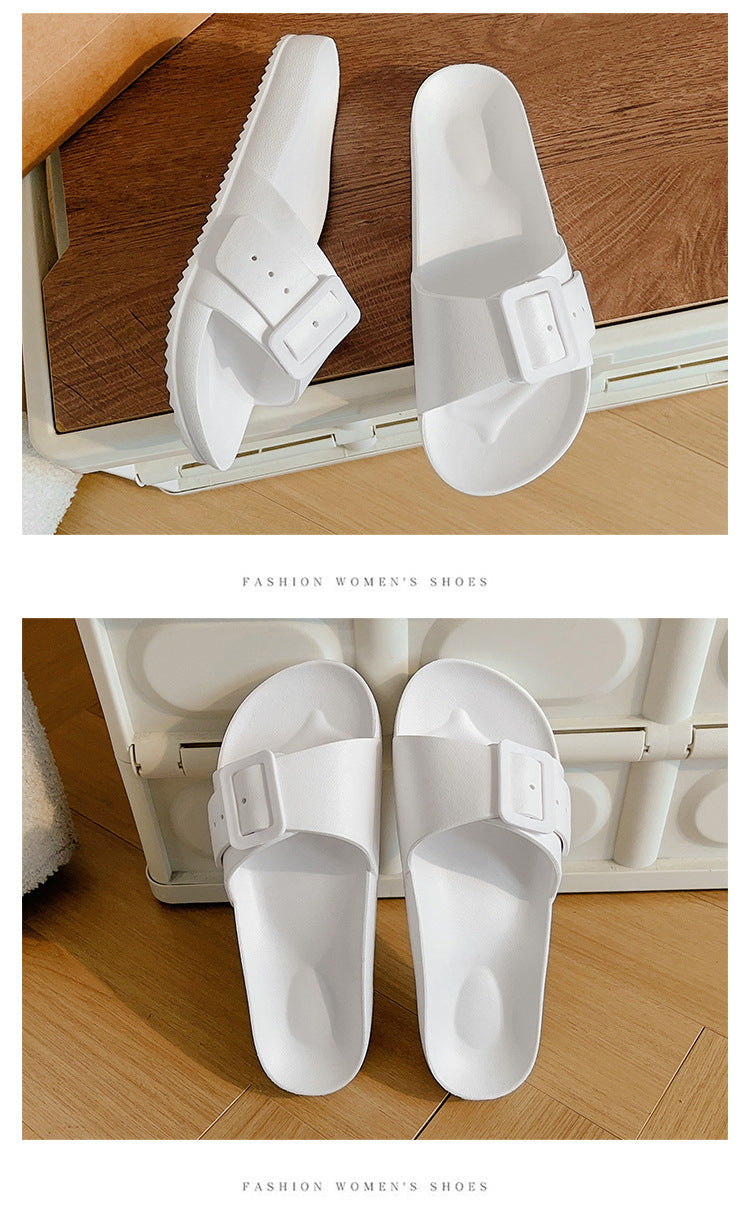 Slippers Women's New Korean Style Fashion Sandals Outer Wear Internet Celebrity Casual Home Slides Soft Bottom Comfortable Bucken Slippers