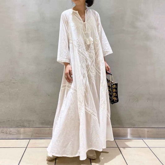 In Stock! Vintage Style A-Line Skirt for Women, 2026 Summer New Japanese Style Ladylike Loose Lace-Up Dress for Women