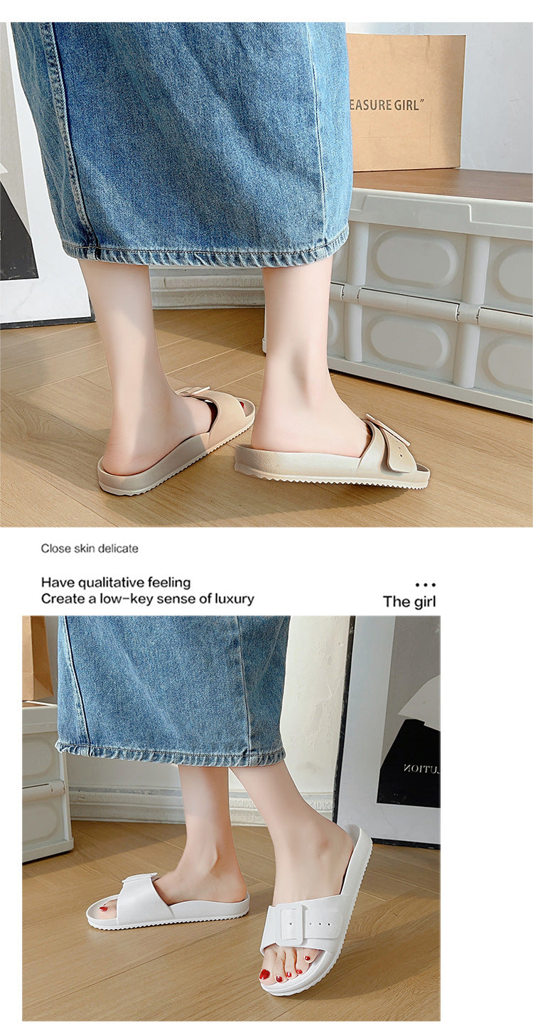 Slippers Women's New Korean Style Fashion Sandals Outer Wear Internet Celebrity Casual Home Slides Soft Bottom Comfortable Bucken Slippers