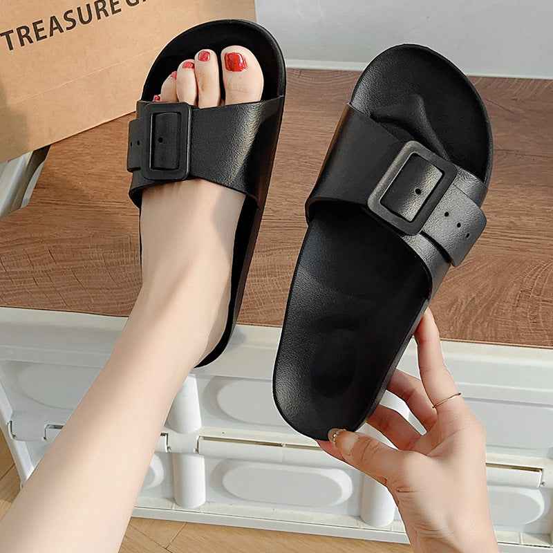 Slippers Women's New Korean Style Fashion Sandals Outer Wear Internet Celebrity Casual Home Slides Soft Bottom Comfortable Bucken Slippers