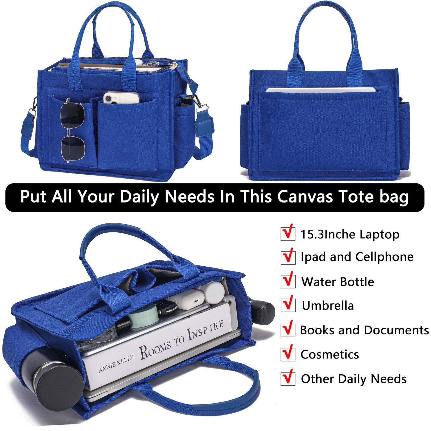 Amazon New Women's Large Canvas Handbag Laptop Crossbody Bag Mummy Bag Daily Bag Handbag