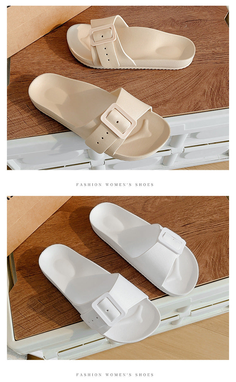 Slippers Women's New Korean Style Fashion Sandals Outer Wear Internet Celebrity Casual Home Slides Soft Bottom Comfortable Bucken Slippers