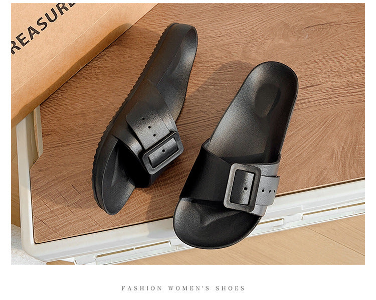 Slippers Women's New Korean Style Fashion Sandals Outer Wear Internet Celebrity Casual Home Slides Soft Bottom Comfortable Bucken Slippers